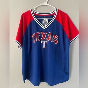Majestic Texas Women’s Baseball Jersey - Red and Blue
